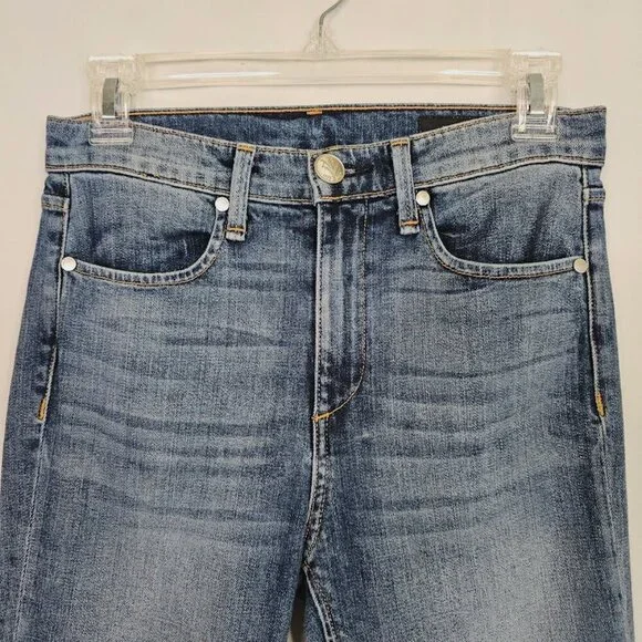 RAG & BONE Ankle Jeans BILBURY Med BLUE SILVER DIP size 25 Cigarette Leg Denim - Picture 6 of 8